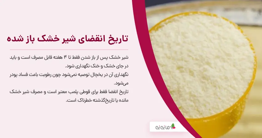 تاریخ انقضای شیر خشک باز شده