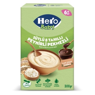 غذای کمکی  هروبیبی 8 غله شیر پنیر و شیره انگور 200 گرم Hero Baby