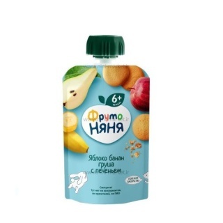 پوره ساندیسی سیب، گلابی، موز و بیسکوییت 90 گرمی نیان Nyanya