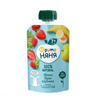 پوره ساندیسی سیب، موز و توت فرنگی 90 گرمی نیان Nyanya