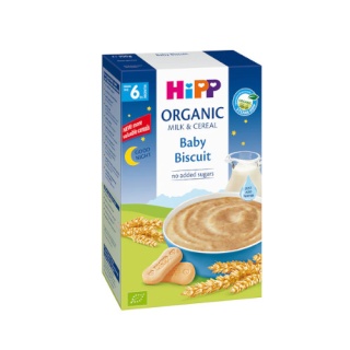 غذای کمکی جو دوسر، بیسکوییت و شیر مخصوص شب 250 گرمی هیپ Hipp